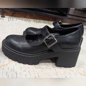 mary jane block heel platform shoes
